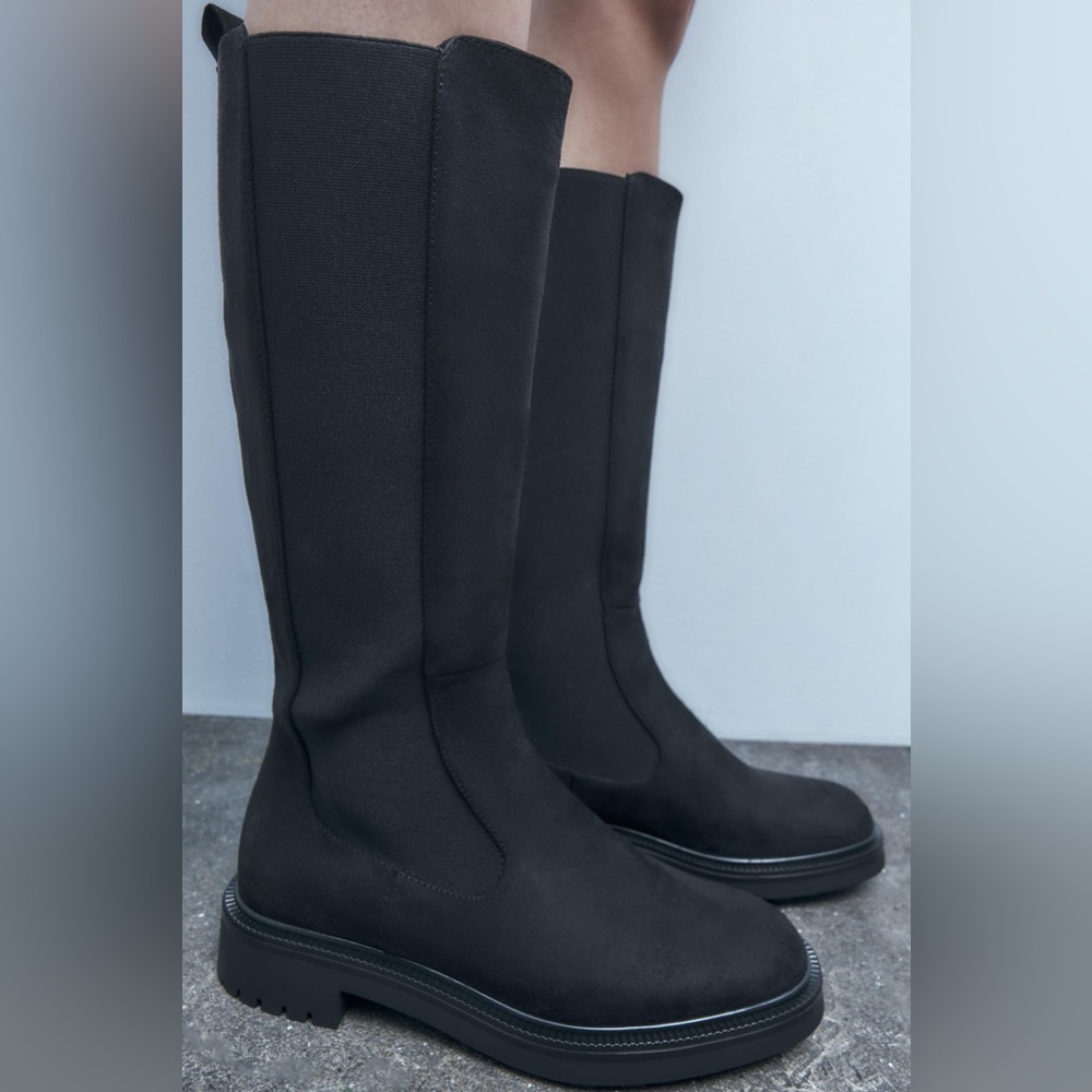 NWT ZARA Tall Stretch Boots